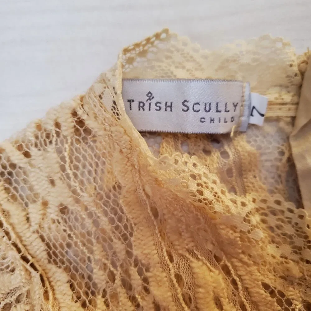 Trish Scully Bella Rafaela Dress Butterscotch Sz 7 Vintage-Inspired Flower Girl